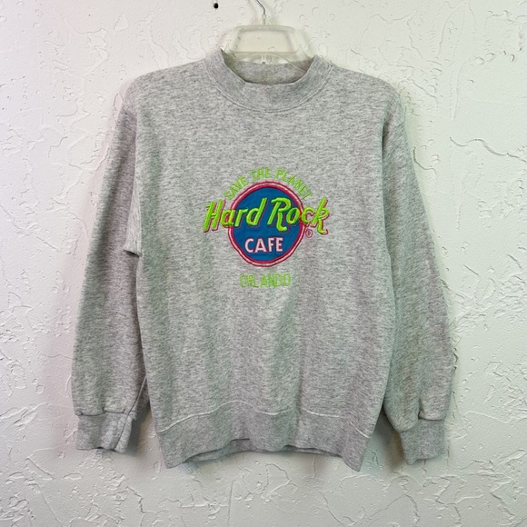 Hard Rock Cafe Tops - Vintage 90s Hard Rock Cafe Orlando Grey Crewneck Sweatshirt Size Medium
